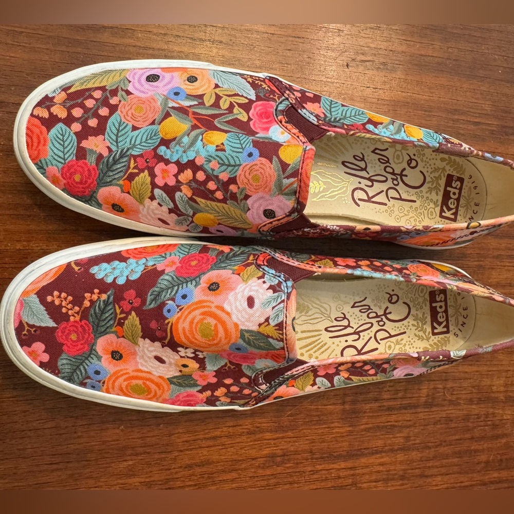 Keds Rifle Paper Co Double Decker Floral Slip-On Sneakers - size 8.5 - Picture 3 of 10